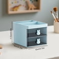 thumbnail image 3 of Cute Desk Organizer with 2 Drawers, Stationery Office Supplies, Makeup Brush Storage Organizer for Small Item Storage, Durable Desk Accessories Pens Pencils Scissors Organizer, 1Pc(Pink,6.3x4.7x4.5"), 3 of 9