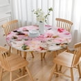 thumbnail image 3 of Pioneer Flower Floral Print Pattern Round Fitted Tablecloth with Elastic Edge,Dining Table Cover Waterproof,Outdoor Round Tablecloth for Camping,Dining,Indoor and Outdoor, 3 of 7