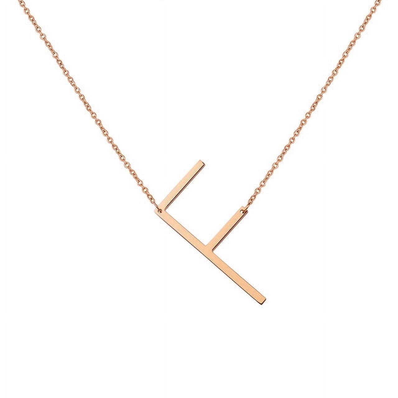 Personalized Initial Letter Necklace with Custom Engraving - Custom Initial Necklace - Oversized Letter Necklace - Sideways Initial Necklace for Women - Gift for Her - Jewelry Gift Set