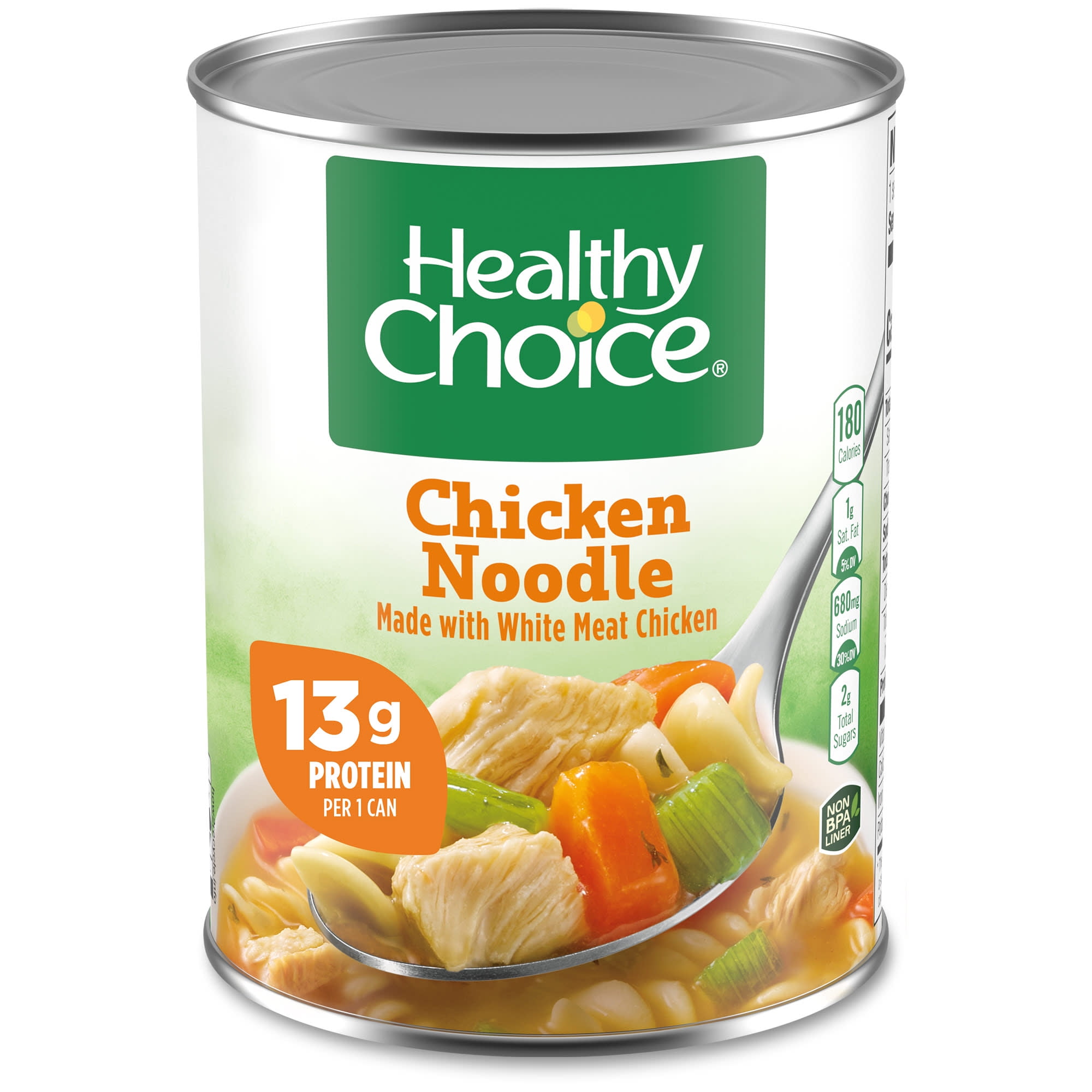 (12 pack) Healthy Choice Chicken Noodle Canned Soup, High Protein, 15 oz.