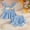 Blue, variant on Amidoa Girls 2 Piece Outfits Summer Clothes Ruffle Sleeve Cute T-Shirt and Shorts Casual Kids Clothing Sets,Beige Size 9