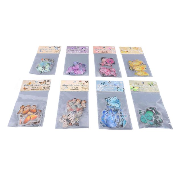 320Pcs Butterfly Decorative Stickers Waterproof Translucent Retro Butterfly Stickers Decals Decorations for DIY Crafts