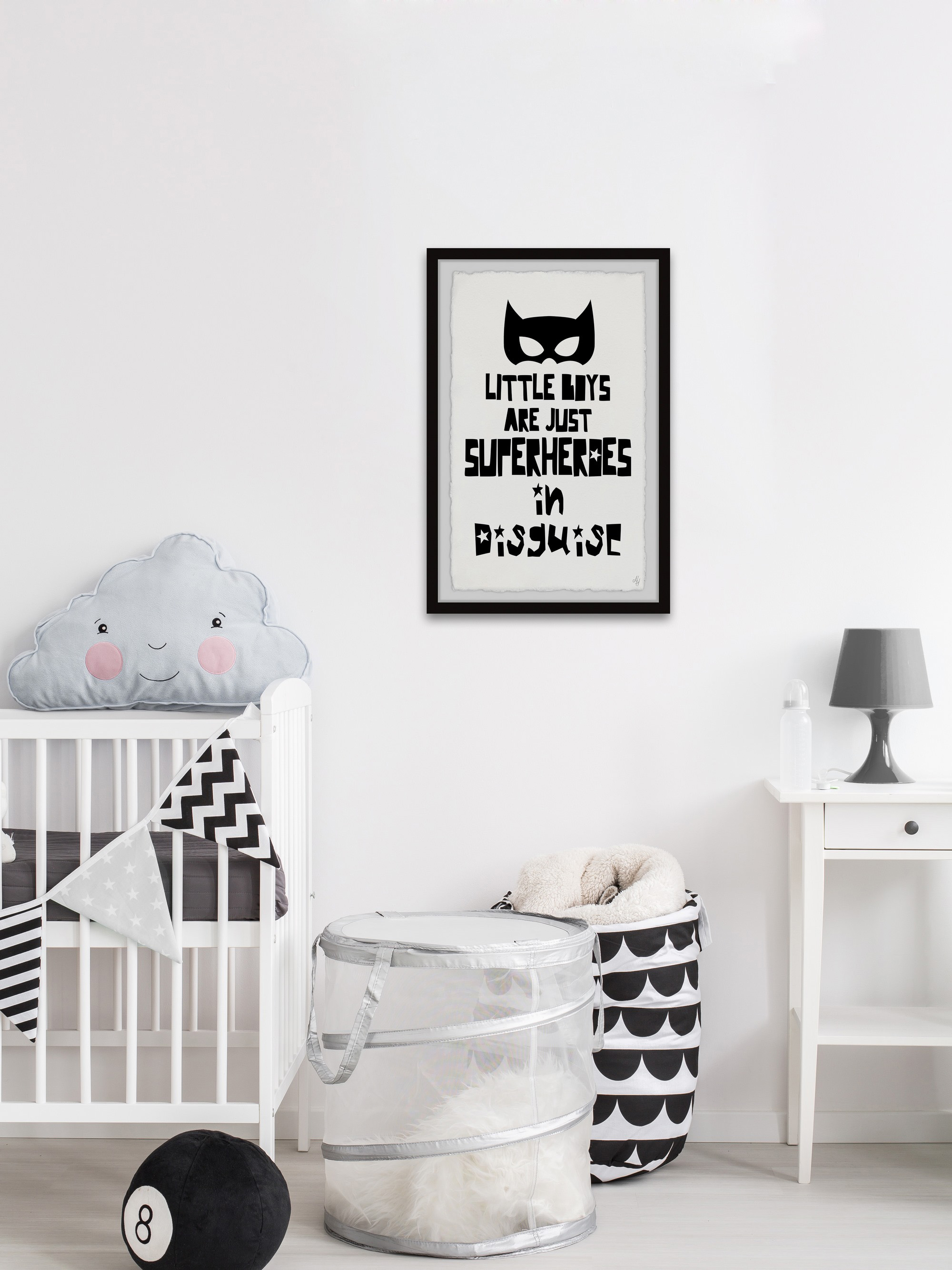 Marmont Hill Little Boys Are Just Superheroes In Disguise Framed Wall Art, 16.00" x 1.50"