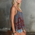 thumbnail image 6 of BODOAO Women's Spaghetti Strap Tank Top Paisley Print V Neck Flowy Camisole Loose Fit Boho Sleeveless Casual Summer Cami Top for Beach Vacation Festival Wear Red L, 6 of 8