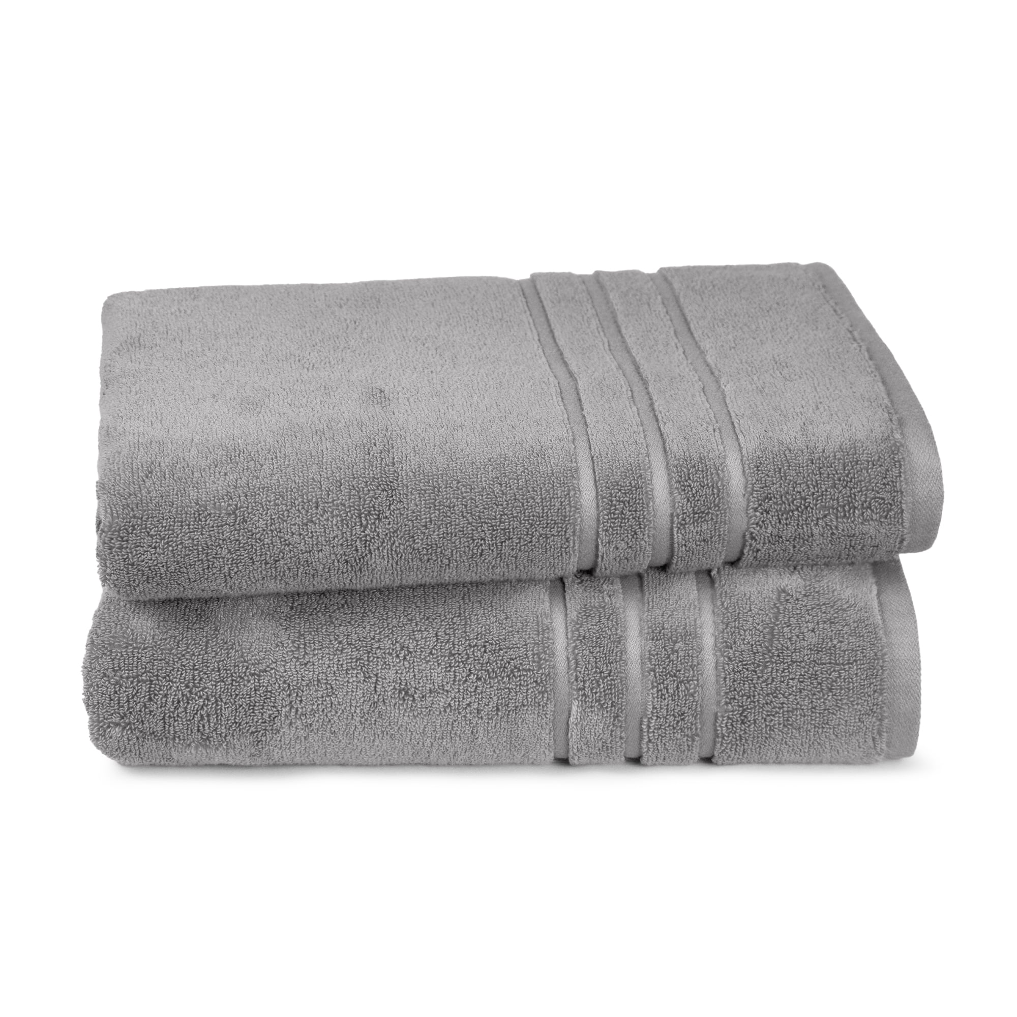 Everyday Home by Trident Eco Twist 2 Piece Bath Towel Set, Cotton and Viscose from Bamboo towel, Plush, Absorbent, Bathroom Towels, Charcoal