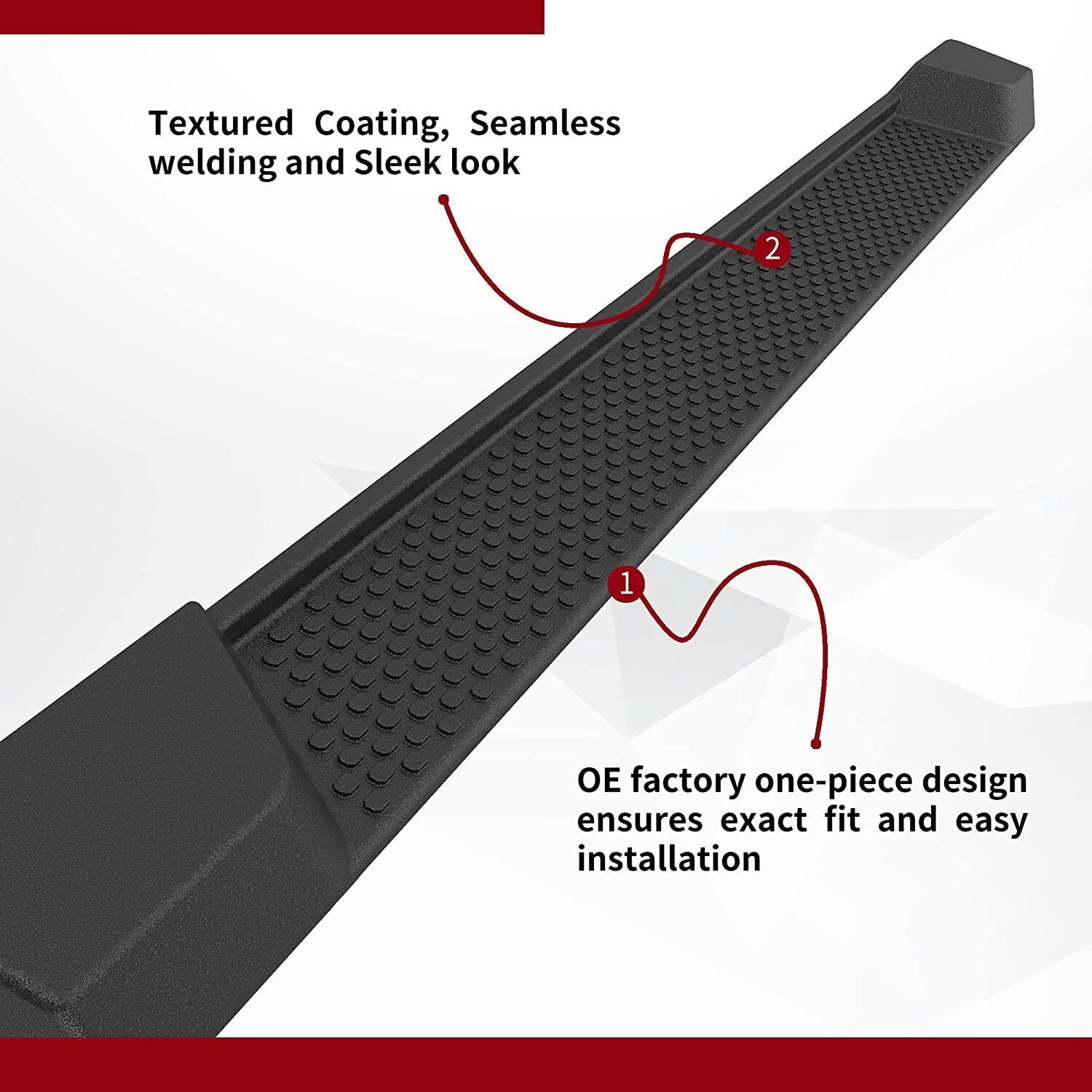 RVNI Running Board compatible with 2018-2024 Jeep Wrangler JL 2 Door 6" ABS Side Step Nerf Bars
