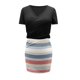 thumbnail image 5 of Vestidos de club sexy para mujer Nudos cruzados Manga corta Básico Casual Trajes de 2 piezas Conjunto de falda con top corto Pompotops qwe14064, 5 of 5