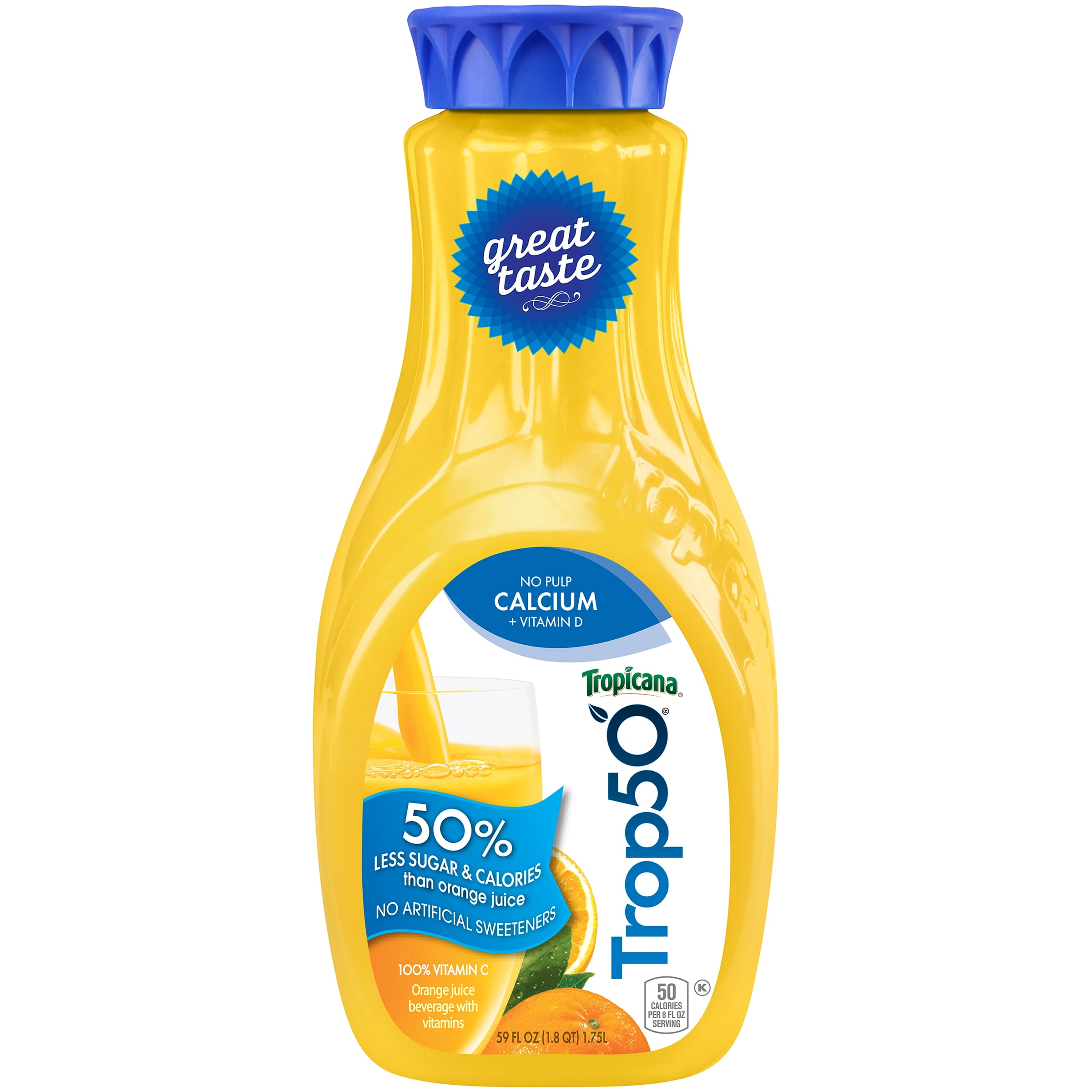 Tropicana Trop50 No Pulp Orange Juice With Calcium And Vitamin D 59 Fl
