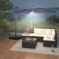 thumbnail image 4 of Mondawe 10x10ft Patio Umbrella Outdoor Square Large Cantilever Windproof Offset and Heavy Duty Sun Umbrella with Bluetooth Speaker for Garden Deck Pool, Navy, 4 of 12