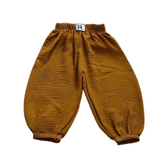 KPOPLK Toddler Girls Long Harem Pants 9 Months- 15 Years Cotton Linen Baby Baggy Trousers Bloomers Coffee Size 1-2 Years