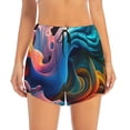 thumbnail image 4 of Lsque Vibrant Fluid Motion Art Printed Women's Running Shorts with Liner Pockets,Elastic Quick Dry Workout Athletic Gym Yoga Shorts,Womens High Waist Shorts-X-Large, 4 of 9
