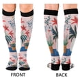 thumbnail image 4 of FORMRS Womens Knee High Socks Casual Long Thick Travel Daily Wear, 2 Pairs, Flowers and Leaves, 4 of 6