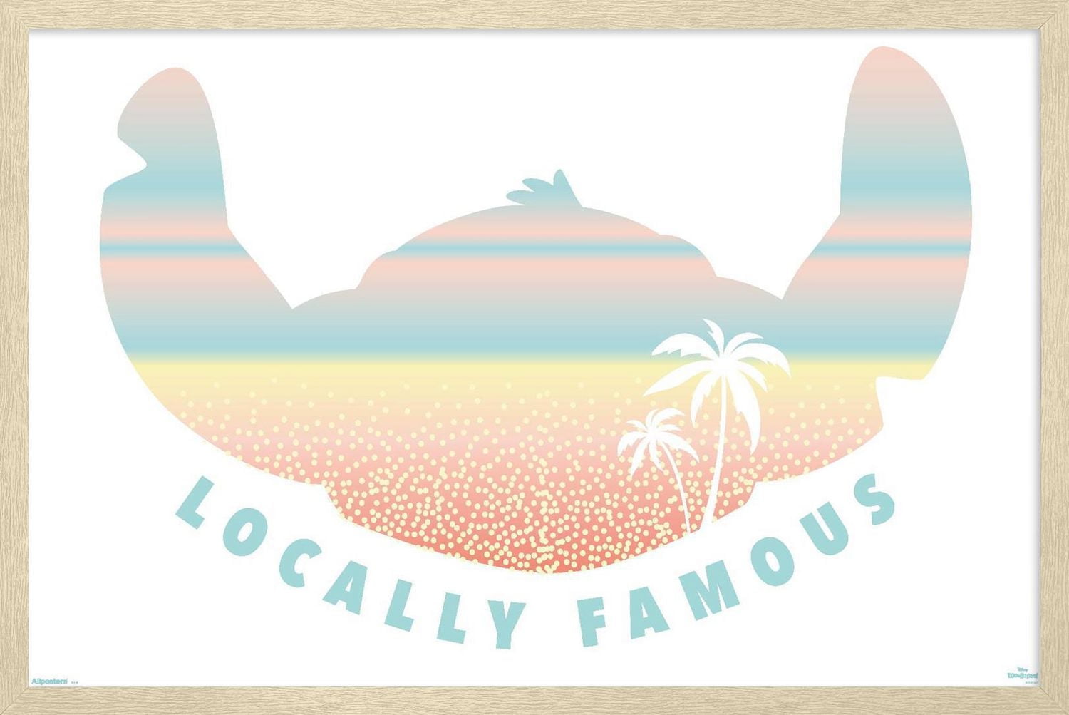 Disney Lilo and Stitch: Beach Vibes - Locally Famous Wall Poster, 14.725" x 22.375" Framed