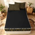 thumbnail image 4 of Erosebridal Southwestern Damask Zipper Full Size Comforter Sets with Fitted Sheet and 2 Pillowcases, Retro Blossom Zipper Bedding Set, Black Gold, Black Reversible, 4 of 7