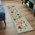 thumbnail image 3 of Sage Green Floral 2'x6' Runner Rugs for Hallway Kitchen Bedside Non Slip Washable, Spring Flowers Leaves Farmhouse Entryway Rug Runners with Rubber Backing, Long Carpet Runner for Laundry Room, 3 of 8