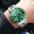 thumbnail image 5 of OLEVS Watches for Men Classic with Date Business Dress Luxury Big Face Green/Black/Blue Waterproof Luminous Mens Wrist Watch Analog Two Tone Stainless Steel Men Watch, 5 of 12
