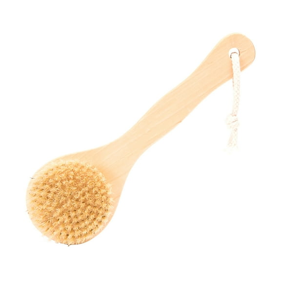 Grandest Birch Bamboo Bristle Bathing Shower Brush Back Massage Scrubber Skin Cleaning Tool Long Handle Exfoliating Anti Slip Back