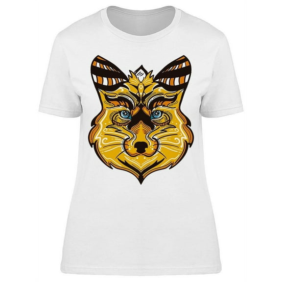 Fox Art Face T-Shirt Women -Image by Shutterstock, Female 3X-Large