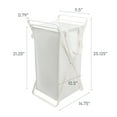 thumbnail image 7 of Yamazaki Home Laundry Hamper with Cotton Liner - Two Sizes, White, Steel + Cotton, Small, 12 gallons, 45 liters, Collapsible, Handles, Machine Washable, Removable Liner, No Assembly, 7 of 7