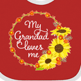 thumbnail image 4 of Inktastic My Grandad Loves Me with Sunflower Wreath Boys or Girls Baby Bib, 4 of 4
