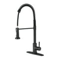 thumbnail image 5 of High Arc 360 Rotation Pull Out Sprayer Kitchen Faucet Matte Black Stainless Steel Single Hole, 5 of 7