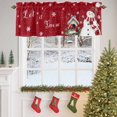 thumbnail image 4 of Christmas Valances for Windows, 54 x 18in, Red Hat Snowman Xmas Cardinal Bird House Red Modern Rod Pocket Kitchen Valance Curtain Light Filtering Window Treatments for Living Room Bedroom, 1 Panel, 4 of 7