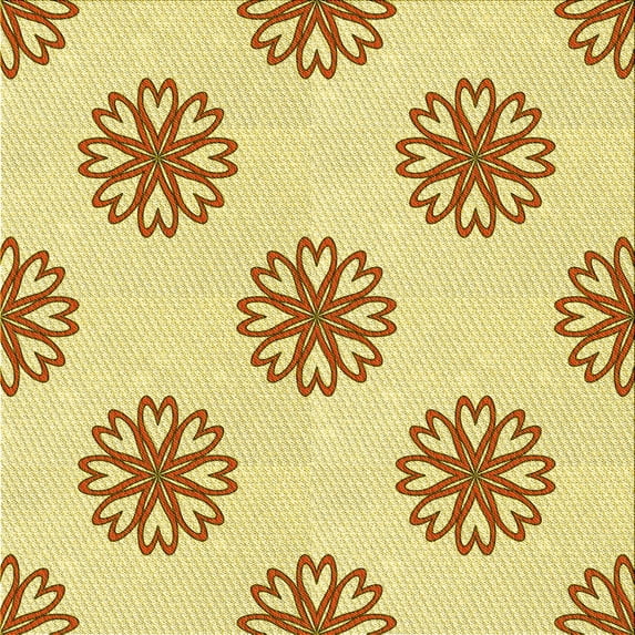Ahgly Company Indoor Square Patterned Sun Yellow Area Rugs, 8' Square