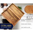 thumbnail image 6 of Comfify 22" Square Acacia Wood Ottoman Tray with Handles – Large Serving Tray for Coffee Table, Food, Drinks & Home Decor – Brown, 6 of 7