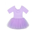 thumbnail image 7 of Sxiwei Kids Girls Short Sleeve Ballet Dance Dress Tutu Skirt Leotard Gymnastics Outfit Dancewear Purple 12-14, 7 of 7