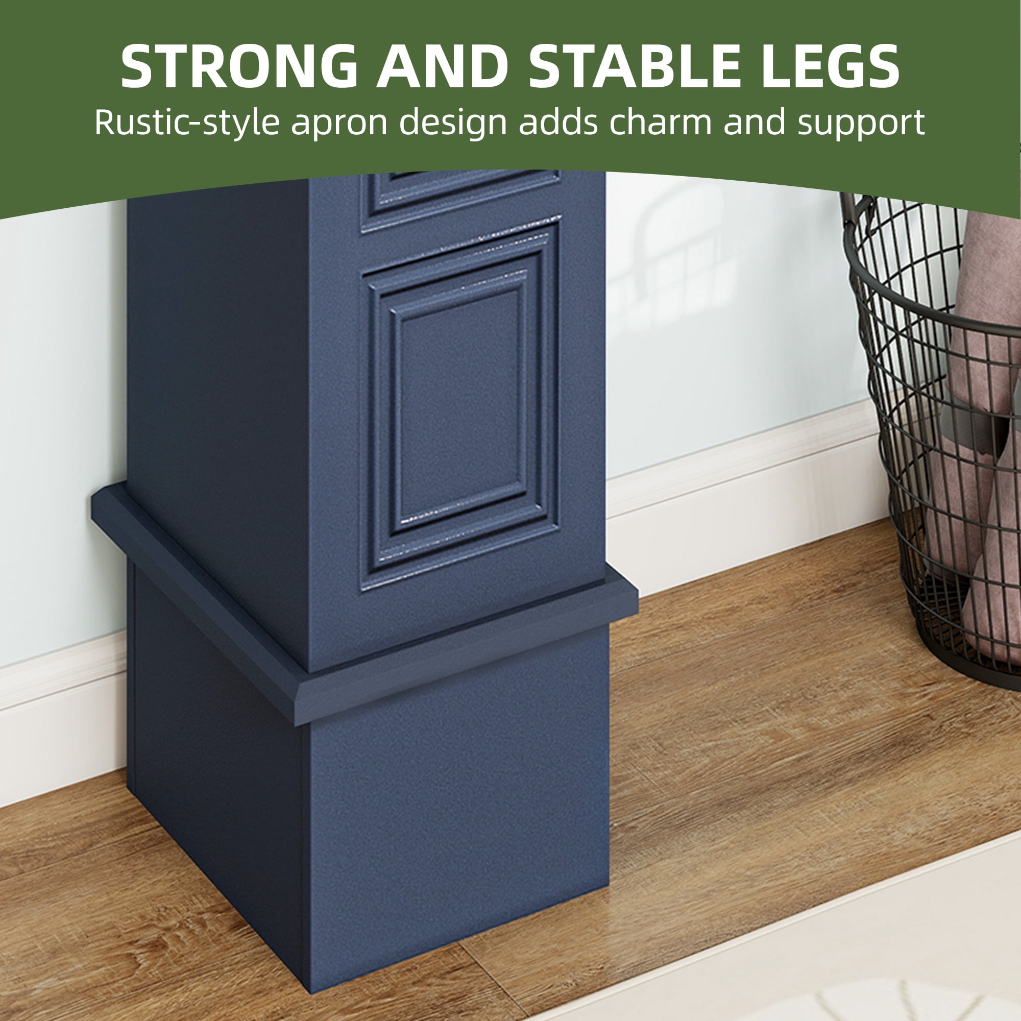 Uforic Console Table with Storage Drawers, Sofa Table for Living Room Entryway, Blue