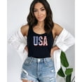 thumbnail image 2 of USA Distressed Graphic Tank Top for Women & Teens Patriotic Flag Sleeveless Shirt Black Tank Top Medium, 2 of 5