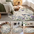 thumbnail image 5 of Round Rug 3.3Ft Washable Non-Slip, Spring Flowers Circle Area Rugs for Living Room Bedroom, Vintage Floral Leaves Birds Pastoral Botanical Indoor Floor Mats Carpet Runner for Home Decor Aesthetic, 5 of 8