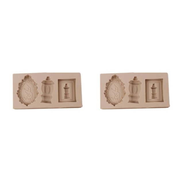 Naiovety Molde de pastel de Fondant, molde de estilo Vintage europeo, moldes de decoración de pasteles, herramienta decorativa, panadería Gris claro 2piezas
