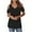 Black, variant on Uaswgudfs Women's Cold shoulder V-Neck Summer Tee – Loose-Fit Short Sleeve Casual Top with Cute Basic Design