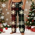 thumbnail image 1 of Xuniizn Pantalon de Pyjama de Noël pour Hommes, Imprimé à Carreaux en Polaire, Taille Élastique, Bas de Pyjama Décontracté avec Poches, Pantalon de Nuit Isolé Doux et Confortable pour les Fêtes, 1 of 4