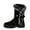 Black, variant on Gyexs Women's Snow Boots Knee High, Winter Shoes for Women Size 6, Fold Over, Buckle, Riding, Round Toe, Outerwear, Black, Size 6