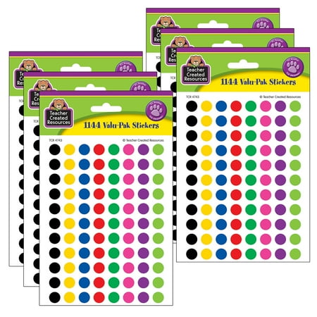 UPC: 0194629032068 | Teacher Created Resources Mini Colorful Circles Valu-Pak Stickers 1144 Per Pack 6 Packs