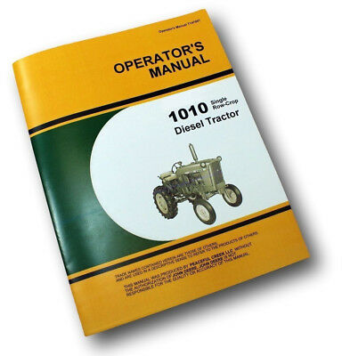 Operators Manual For John Deere Model 1010 Diesel Tractor Owners Single Row  Crop - Walmart.com
