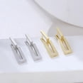 thumbnail image 3 of HONEYRAIN Collection S925 Silver Sterling Earring Female's Designer Double Square Hoop Earrings 1 Pair, 3 of 9