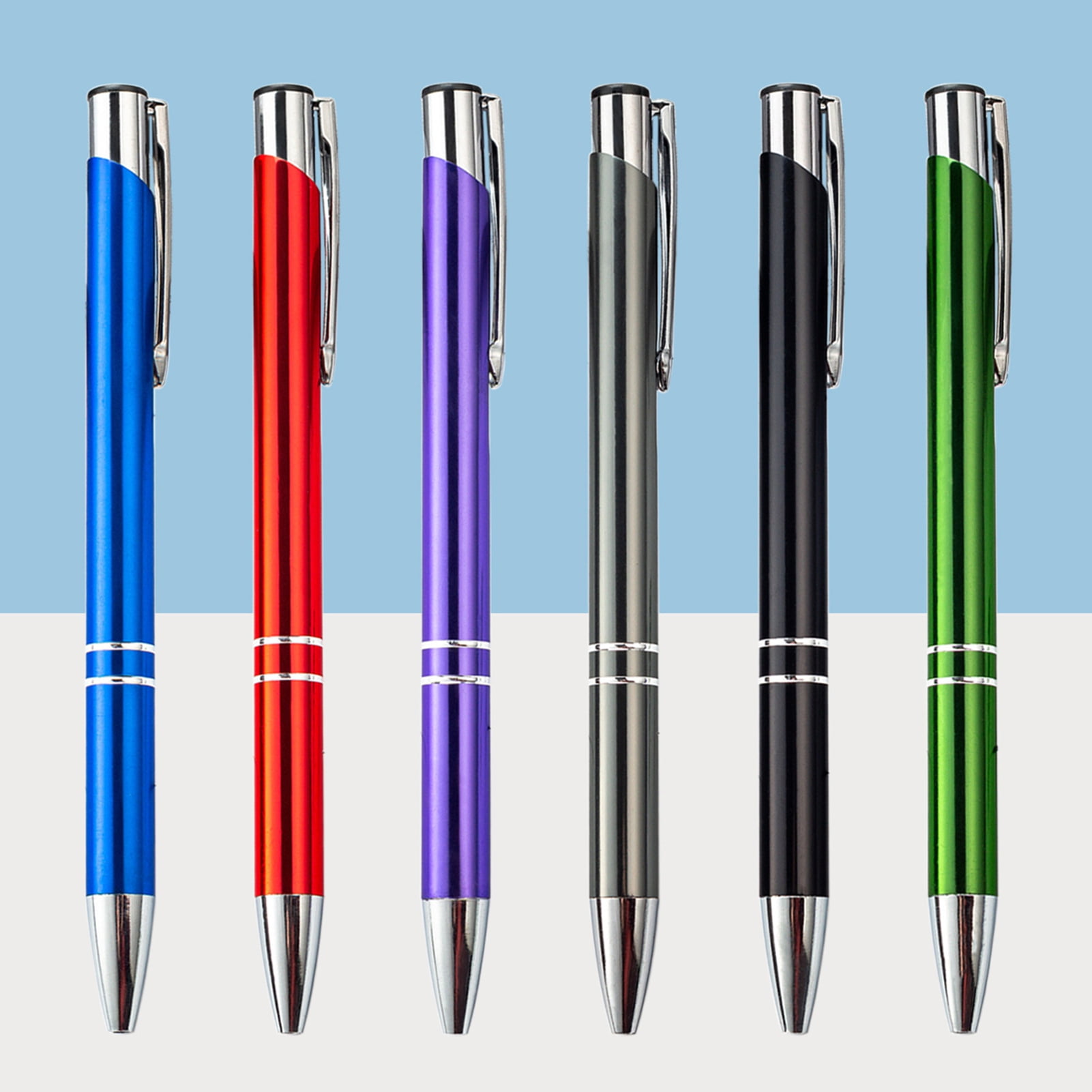 Unibene 6 Pack Gold Click Ballpoint Pens - Black ink Medium Point(1 mm),  Metallic Retractable Pen Nice Gift for Business Office Students Teachers