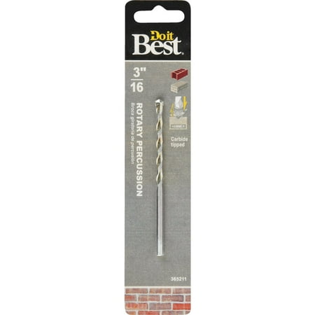 

2 PK Do it Best 201091DB-Do it Best 3/16 In. x 4 In. Rotary Percussion Masonry Drill Bit