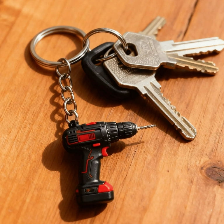 Mini Drill Keychain, Creative Tool Key Chain, Purse Charm Pendant