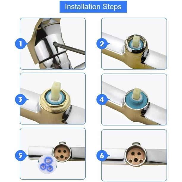 Hyuduo Grifo Mezclador De Agua Con Cartucho De Cerámica De 35/1.575 In Válvula De Grifo De Control Interno ABS Azul Práctico (1.575 In De Diámetro