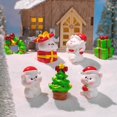 thumbnail image 4 of Tnobhg 2Pcs Christmas Bear Ornament Mini Cartoon Santa Claus Snowman Tree Gift Box Solid Resin Holiday Desktop Figure Statue Decoration Festival Gift, 4 of 8