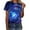 Blue, variant on Spring Tops for Women Galaxy Starry Sky Pattern Round Neck Loose Short Sleeved Shirts for Women Purple