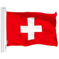 G128 - Switzerland Swiss Flag 3x5 ft Printed Brass Grommets 150D Quality Polyester Flag Indoor/Outdoor - Much Thicker and More Durable than 100D and 75D Polyester(Civil Ensign Rectangular Variant)