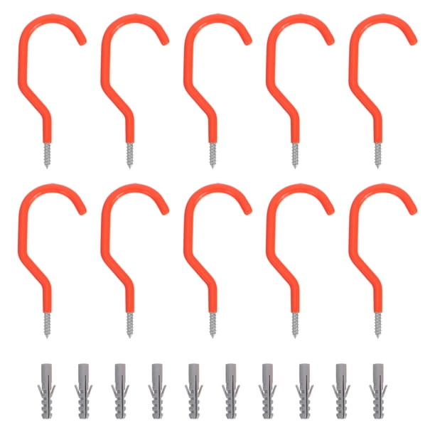 Ganchos de garaje 10pcs Garaje útiles Perchas de almacenamiento Montaje de pared Ganchos con tornillo
