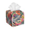 thumbnail image 1 of Fotbe Tropical Fruit Porta Pañuelos Decorativo de Cuero, Caja Cuadrada Moderna para Pañuelos Faciales, Organizador y Dispensador 5x5x5'', 1 of 7