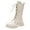 White, variant on REDARER Girls Knee High Boots Warm Lined Winter Snow Ankle Boots Lace Up Fashion Comfortable Casual Wear,Size:7-8 Years