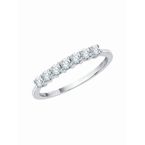 Diamond Anniversary Ring in 10K White Gold (1/2 cttw) (I-Color, SI3-I1 Clarity) (Size-6.5)